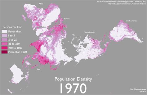 World Population Density 1970 2000 James Cheshire