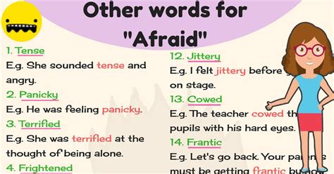 20 Powerful Alternative Words For Afraid In English Eslbuzz