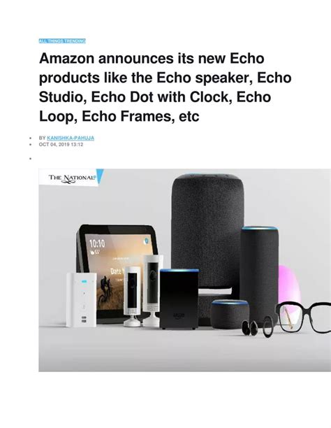 Ppt Amazon Announces Its New Echo Products Like The Echo Speaker