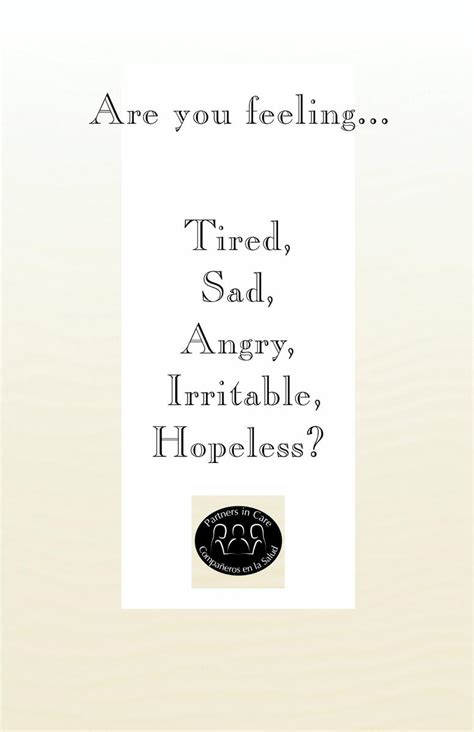 Are You Feeling Tired Sad Angry Irritable Hopeless Rand