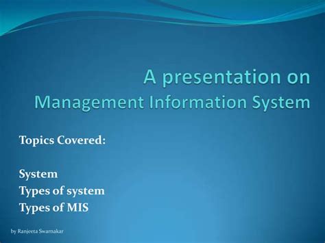 Management Information System Ppt