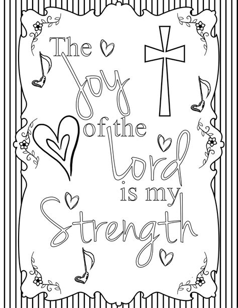 The Joy Of The Lord Is My Strength Coloring Pages Printable Christmas