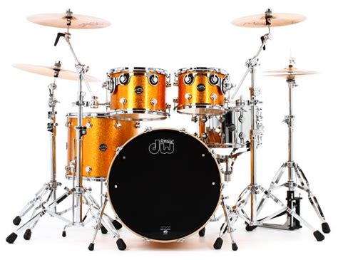 Dw Performance Series 4 Piece Shell Pack W 22 Bass Drum Gold Sparkle Finish Ply Sweetwater