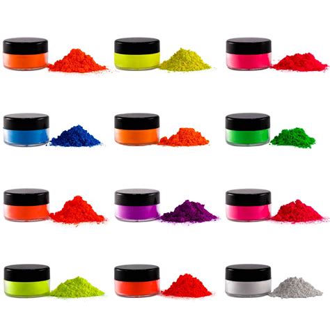 Rolio Fluorescent Powder 12 Colors Color Pigment Powder Etsy