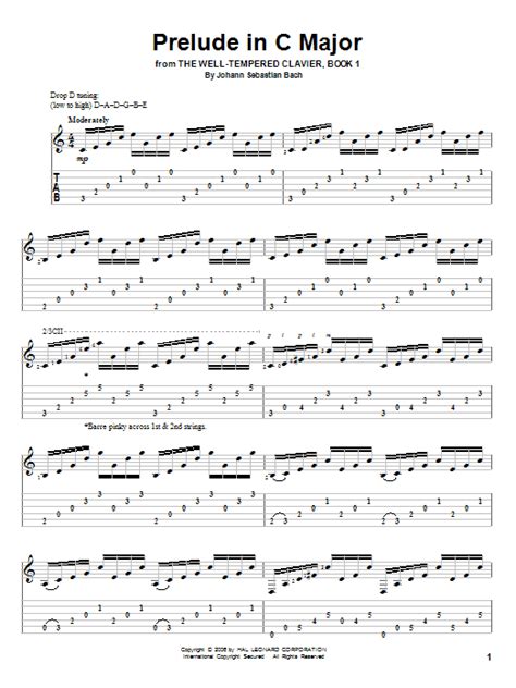 Prelude In C Major Guitar Tab By Johann Sebastian Bach Guitar Tab 82703