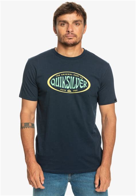 Quiksilver In Circles T Shirts Print Navy Blazerblåmeleret