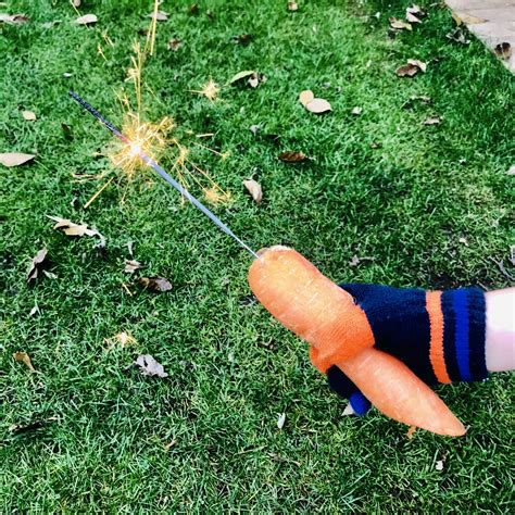 Stay Safe On Bonfire Night Use A Carrot Or Potato To Hold The Sparkler