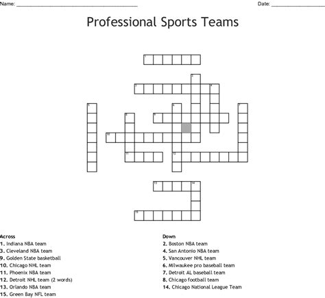 Printable Basketball Crossword Puzzles Printable