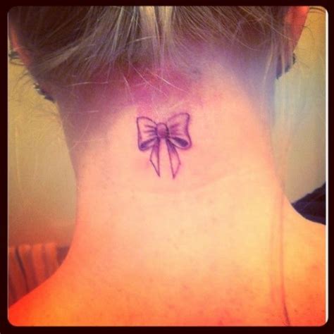 Bow Tattoo Love The Bow Just Not The Placement Neck Tattoo Bow
