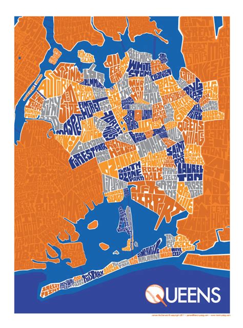 Queens Neighborhood Type Map Etsy
