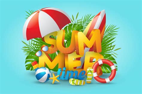 Summer Beach Party Vector Background Paper Cut Stock Vector