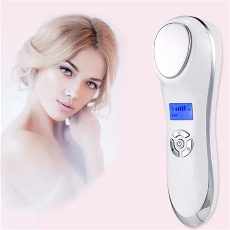 portable ultrasonic hot cold therapy sonic vibrating facial skin care essence ion introduction