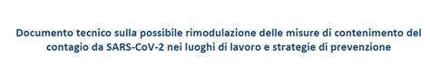 AGI INAIL Documento Tecnico Sulla Possibile Rimodulazione Delle