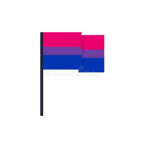 Bisexual Flag Isolated Round Icon With Heart And Hands Flat Vector Stock Illustration As A
