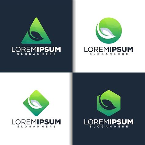 Premium Vector Set Leaf Logo Design