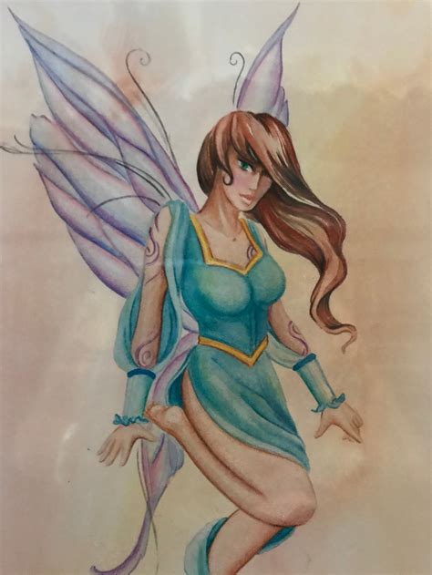 Watercolor Fairy Painting By Justteejay