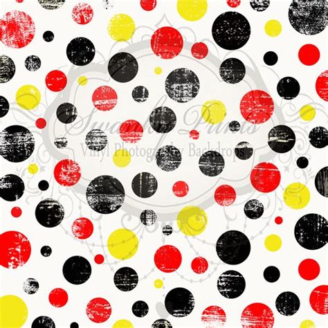 5 X 5 Vinyl Photography Backdrop Mickey Polka Dots