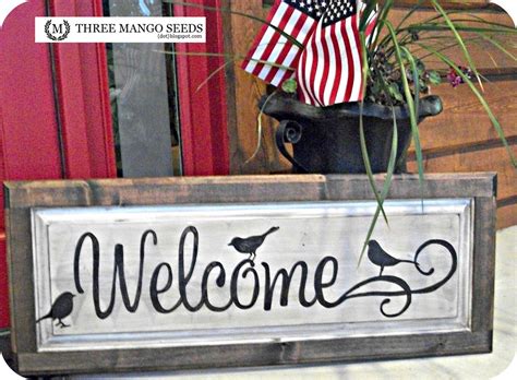 Three Mango Seeds Cabinet Door Paint Welcome Sign Cabin Crafts