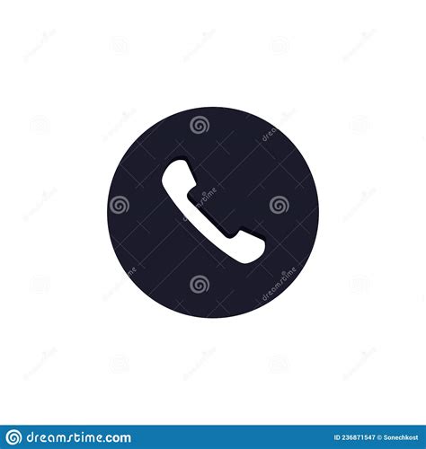 Phone Icon In Circle Telephone Handset Vector Flat Symbol On White