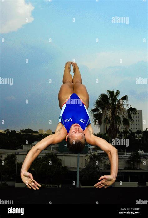 Usa Olympic Diver Brittany Viola Poses For A Photoshoot At The Um Diving Center In Miami