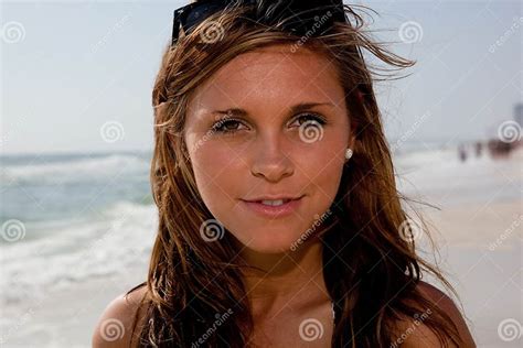 Cute Young Woman On A Beach Stock Image Image Of Cute Beach 19064795
