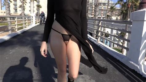 Teaser Crotchless Panties With A Sheer High Slit Dress