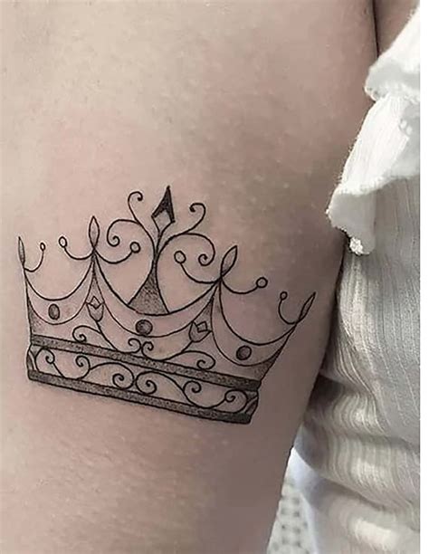 Queen Crown Temporary Tattoo Powerful Symbolism Temporary Etsy