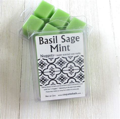 Basil Sage Mint Wax Melts 2 Package Special Strong Herbal