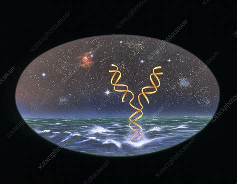 Artists Impression Of The Origin Of Life On Earth Stock
