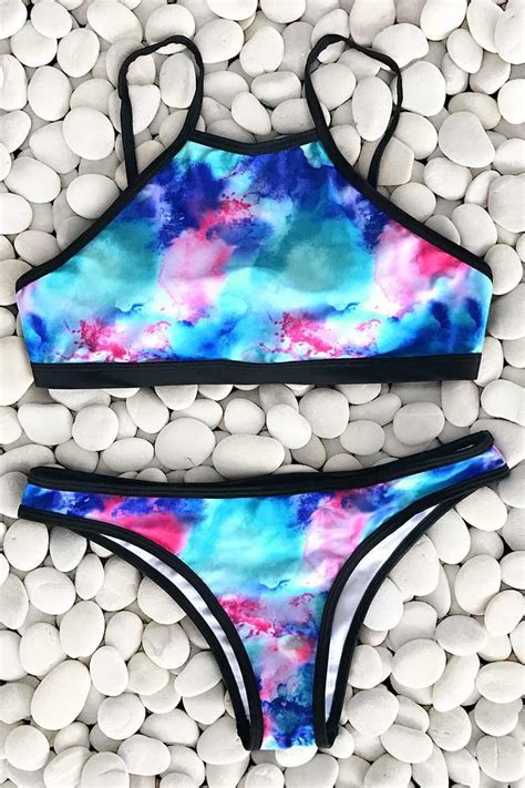 Cupshe Galaxy In Ocean Bikini Set Cute Bathing Suits Bikinis