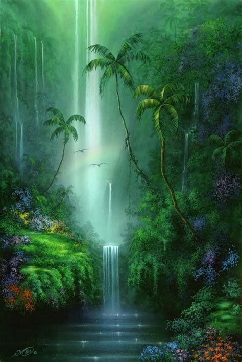 Emerald Falls Mural By David Miller Murals Your Way Jungle Mural