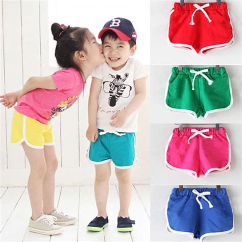 Summer Kids Shorts Baby Girls Solid Color Sports Short Pants Boys