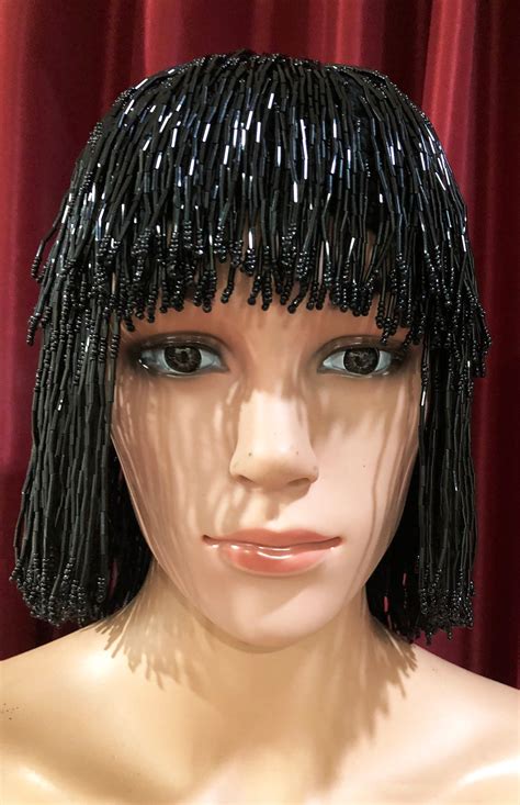 da neena wig bead fancy cher showgirl bob bang short hair etsy