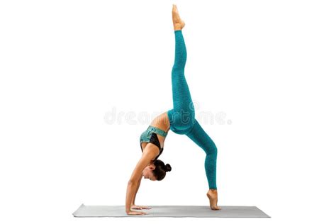 One Legged Wheel Pose Yoga Attractive Asian Woman Does Eka Pada