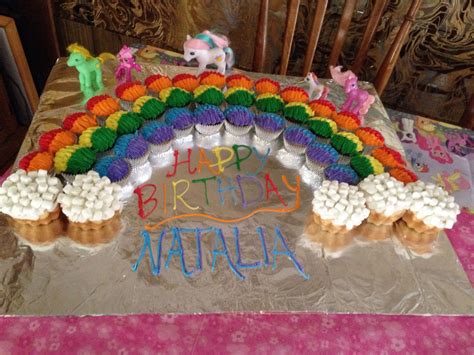 Everyone at my daughters' birthday party thought they were professionally made even. Rainbow Cupcakes I made for my daughters my little pony ...