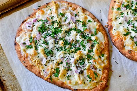 Roasted Garlic Chicken And Herb Flatbread Pizza Free Recipe Below