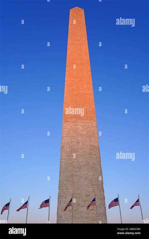 View Of The Landmark Washington Monument Obelisk In Washington Dc With
