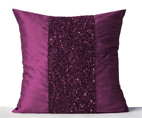 Throw Pillows Covers Beaded Purple Pillow Cover Sparkle Pillow