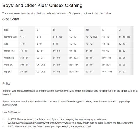 Nike Men S Clothing Size Chart