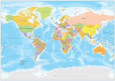 Παγκόσμιος χάρτης τοίχου Ελληνικά Εκτυπώσεις Τυπογραφείο
