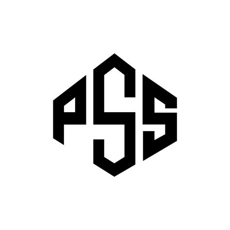 Design De Logotipo De Carta Pss Com Forma De Polígono Pss Polígono E