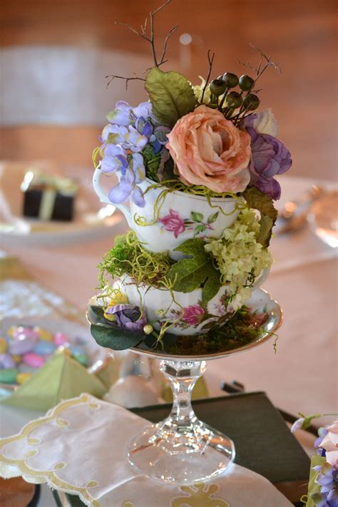 One Of My Center Pieces Made By My Mother Bridal Tea Tea Party