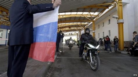 Russian Pro Putin Bikers Turned Back At Polish Border Bbc News