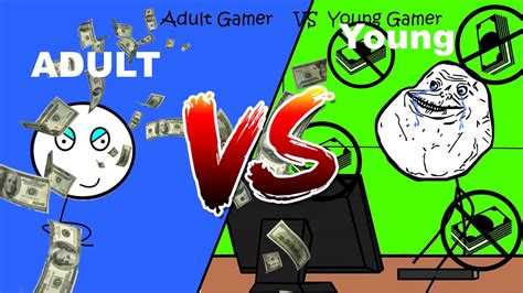 Young Gamer Vs Adult Gamer Youtube