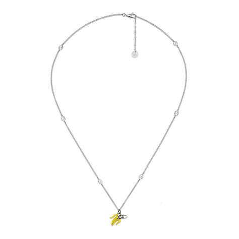 Gucci Interlocking G Necklace With Banana In Metallic Lyst