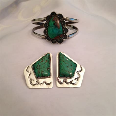 Navajo Alison Tohee Turquoise Sterling Dangling Stud Earrings Etsy