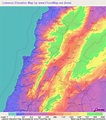 Lebanon Elevation and Elevation Maps of Cities, Topographic Map Contour
