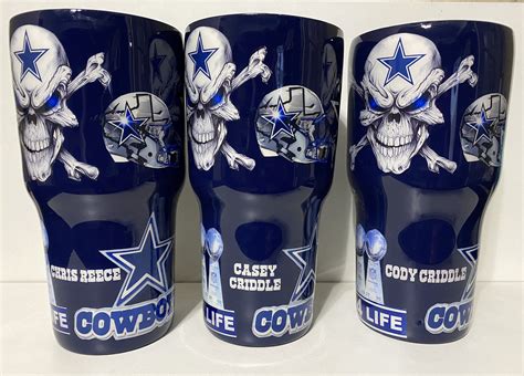 Dallas Cowboys Stainless Steel Tumbler Etsy Uk