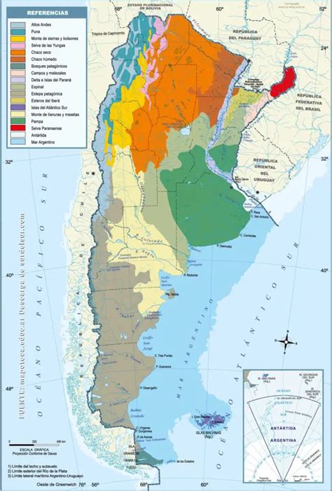 Selección De Mapas De Argentina Político Físico Y Temático El Sur