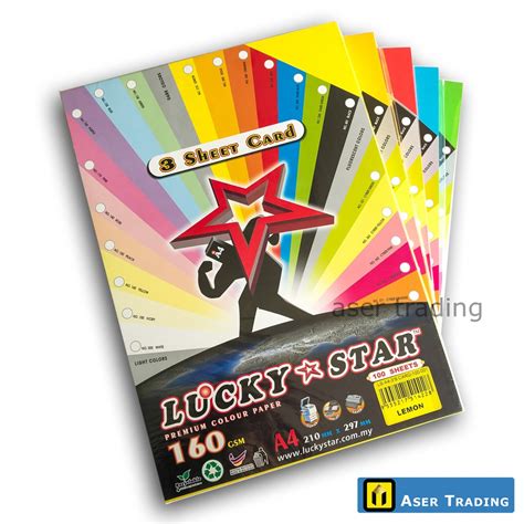 Check out our lucky star paper selection for the very best in unique or custom, handmade pieces from our papercraft shops. LUCKY STAR A4 PREMIUM COLOUR PAPER 160gsm / 3 SHEET CARD ...